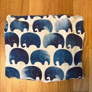 Oilo Studio ‘Elefant’ Blue Jersey Cotton Crib Sheet